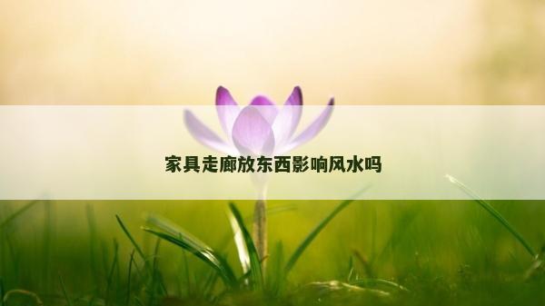 家具走廊放东西影响风水吗