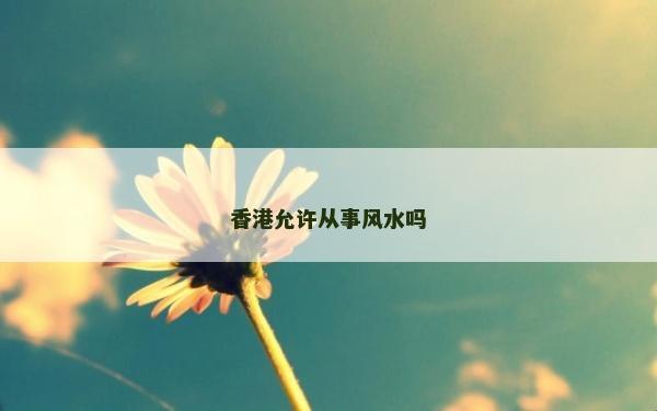 香港允许从事风水吗