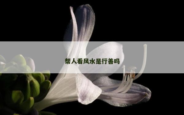 帮人看风水是行善吗