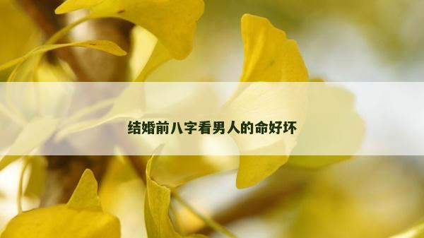 结婚前八字看男人的命好坏