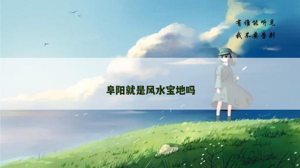 阜阳就是风水宝地吗