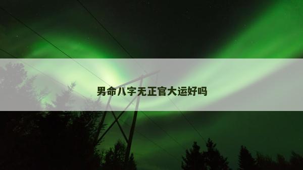 男命八字无正官大运好吗