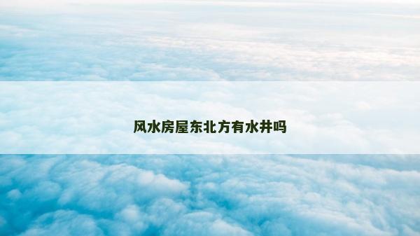 风水房屋东北方有水井吗