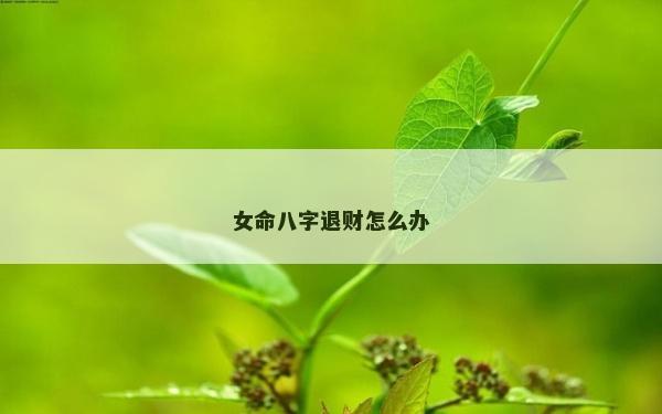 女命八字退财怎么办