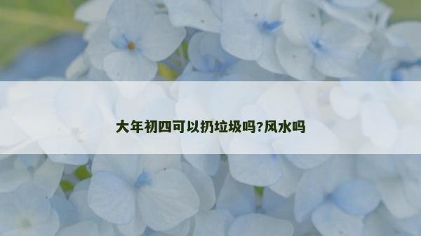 大年初四可以扔垃圾吗?风水吗