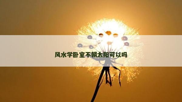 风水学卧室不朝太阳可以吗