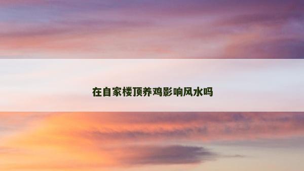 在自家楼顶养鸡影响风水吗