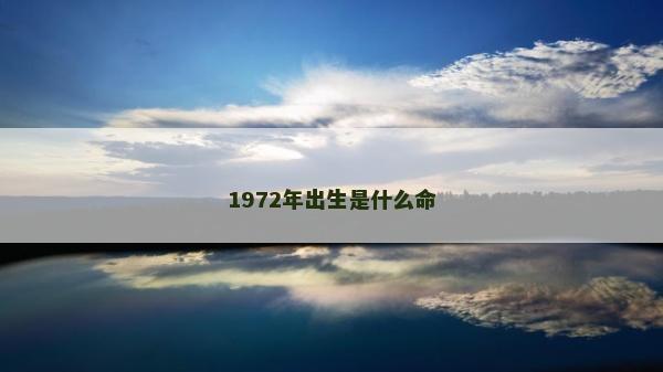 1972年出生是什么命