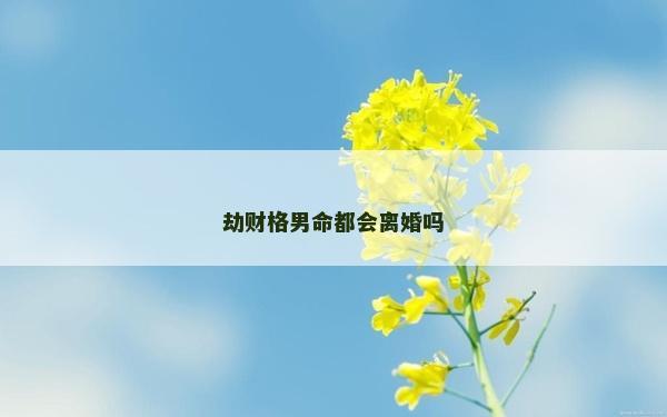 劫财格男命都会离婚吗