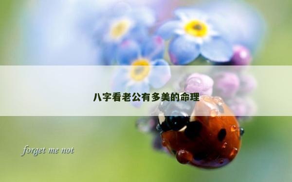 八字看老公有多美的命理
