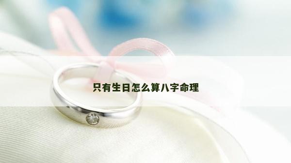 只有生日怎么算八字命理