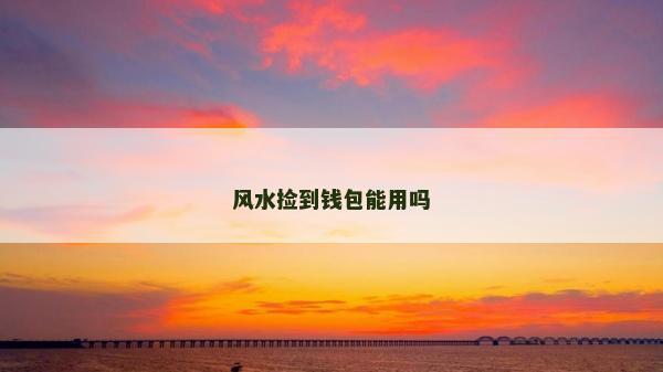 风水捡到钱包能用吗