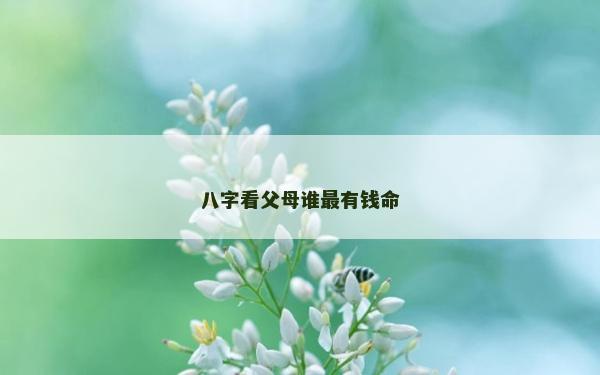 八字看父母谁最有钱命