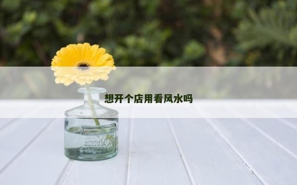 想开个店用看风水吗