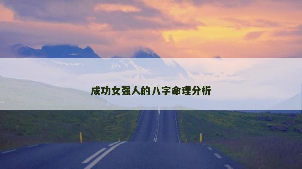 成功女强人的八字命理分析