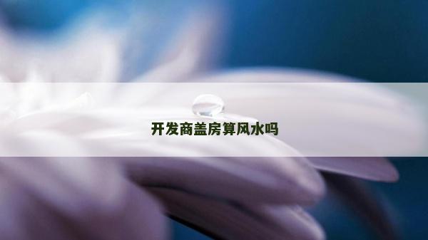 开发商盖房算风水吗
