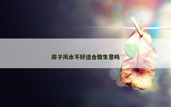 房子风水不好适合做生意吗