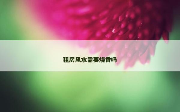 租房风水需要烧香吗