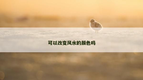 可以改变风水的颜色吗