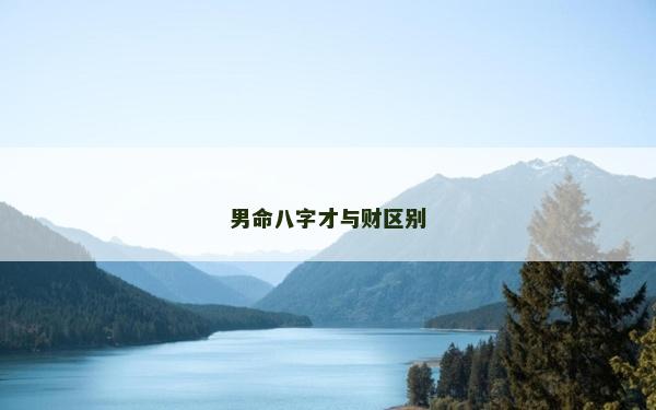 男命八字才与财区别