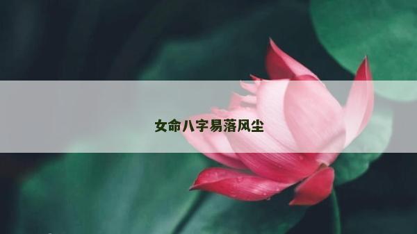 女命八字易落风尘