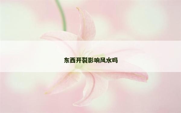 东西开裂影响风水吗