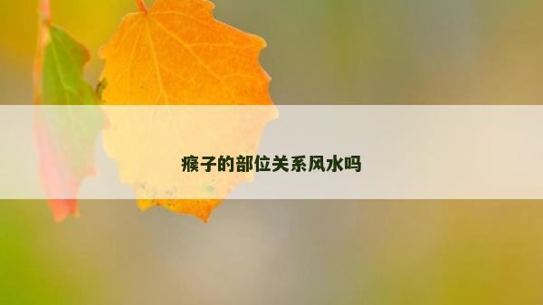瘊子的部位关系风水吗