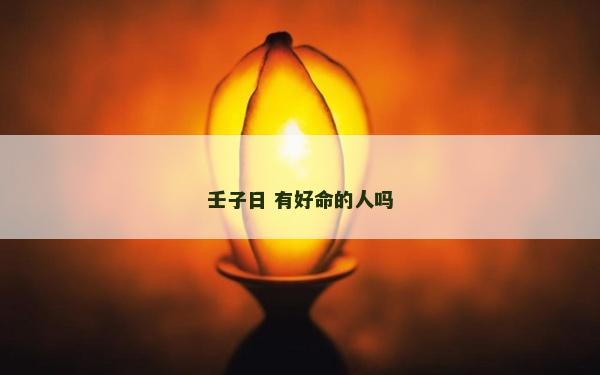 壬子日 有好命的人吗