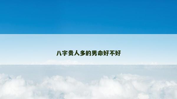 八字贵人多的男命好不好