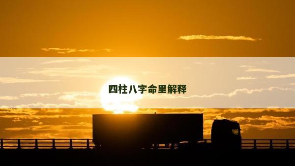 四柱八字命里解释