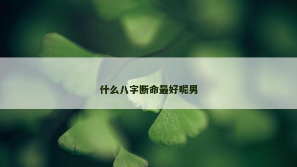 什么八字断命最好呢男