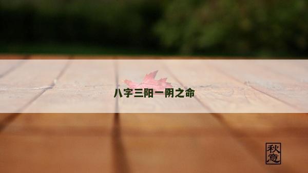 八字三阳一阴之命
