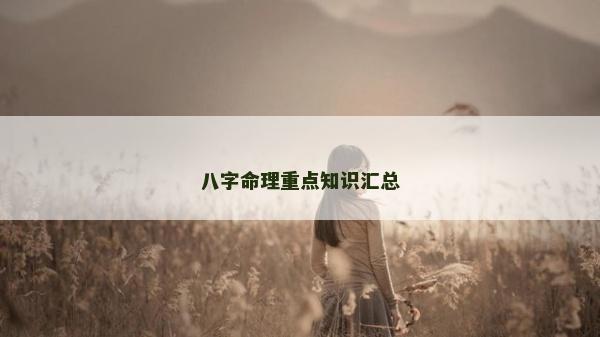 八字命理重点知识汇总