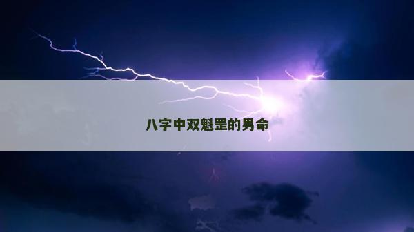 八字中双魁罡的男命