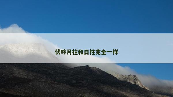 伏吟月柱和日柱完全一样