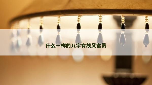 什么一样的八字有线又富贵