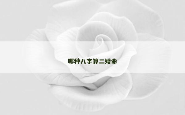 哪种八字算二婚命