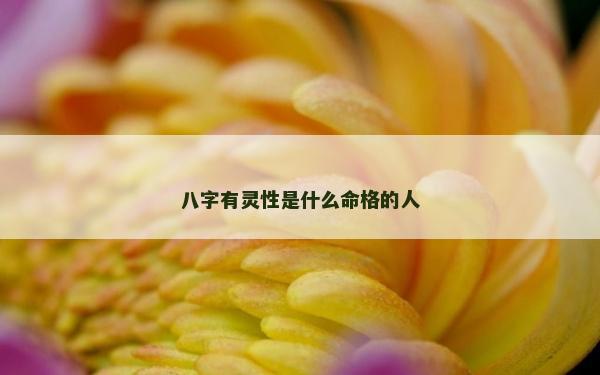 八字有灵性是什么命格的人