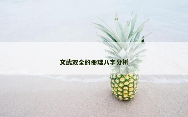 文武双全的命理八字分析