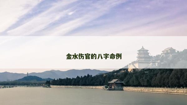 金水伤官的八字命例