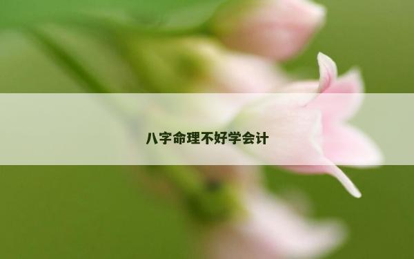 八字命理不好学会计