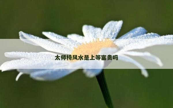 太师椅风水是上等富贵吗