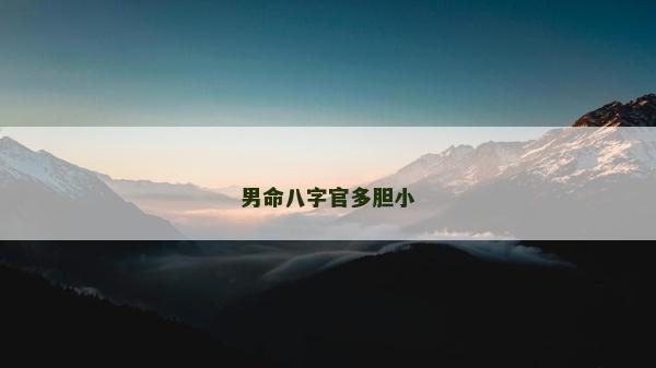 男命八字官多胆小