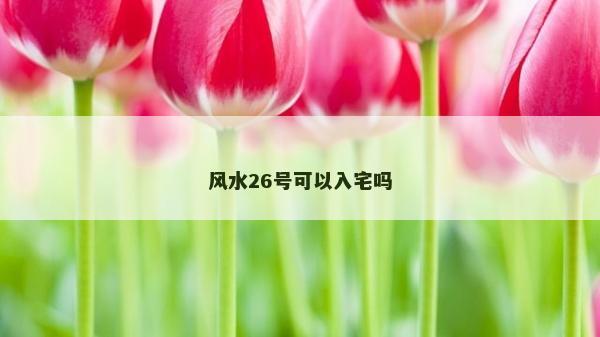风水26号可以入宅吗