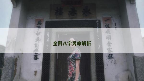 全阴八字男命解析