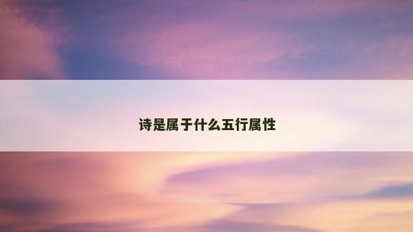 诗是属于什么五行属性