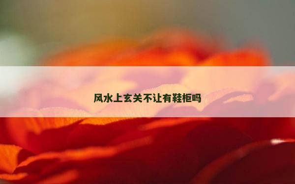 风水上玄关不让有鞋柜吗
