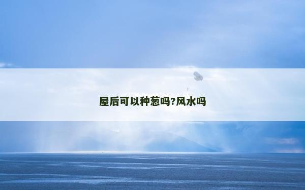 屋后可以种葱吗?风水吗