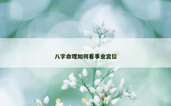 八字命理如何看事业宫位