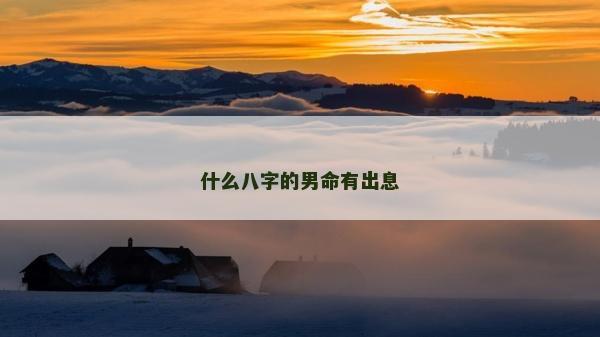 什么八字的男命有出息